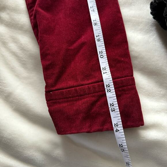 Bass Cranberry Red Vintage Y2K Cotton Corduroy Double Breasted Blazer Womens Med - Picture 5 of 11